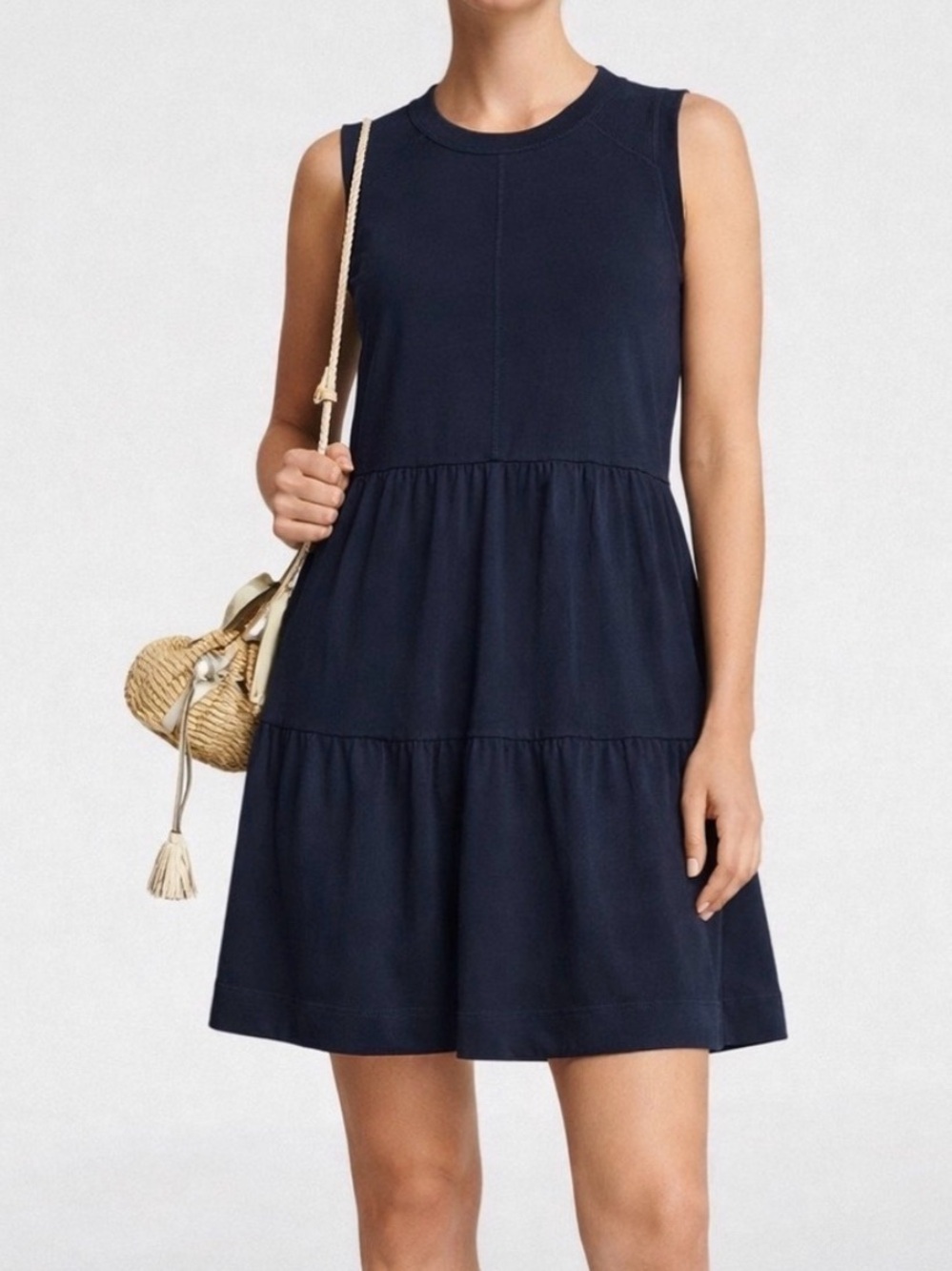 ME+EM Navy Sleeveless Tiered Mini Dress size 10